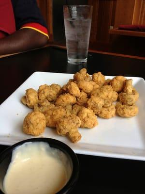 Fried mushrooms with horseradish sauce.    Fresh!