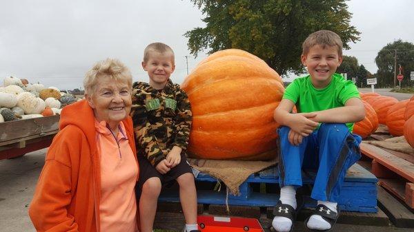 Mary Ann with two great grandsons.