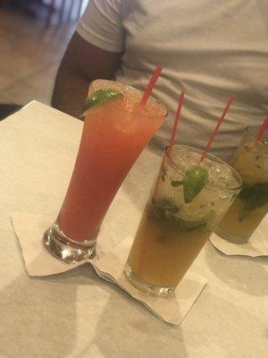 Tequila Sunrise and Passionfruit Mojito. SUPER DELISH!!!