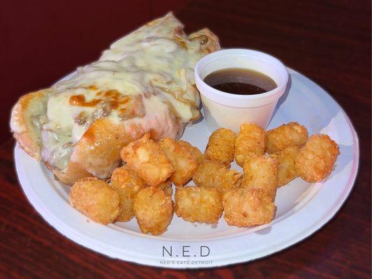 The Jefferson Steak Sub with Tater Tots