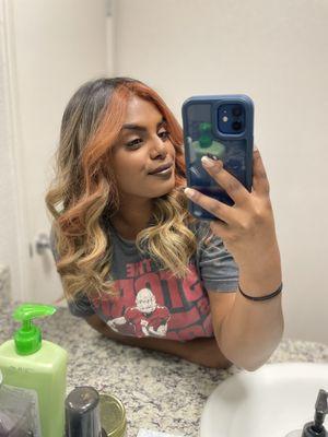 Hair color when first dyed  it was beautiful!