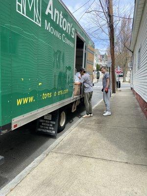 Parking and unpacking the truck