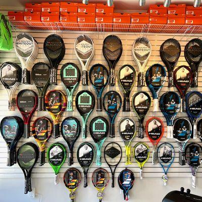 We have a full range of rackets with the best offerings from HEAD, Babolat, Wilson, Solinco, and Yonex