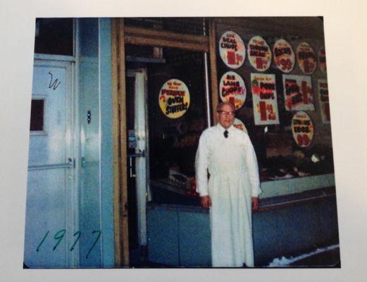 Vincent Bova in 1977. The Man who opened Bova's Meat Market in 1930.