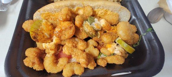 Frozen popcorn shrimp sandwich.