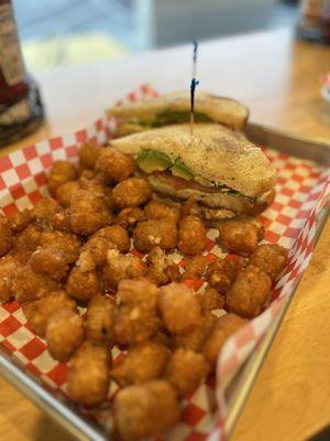 Club Sando with tater tots