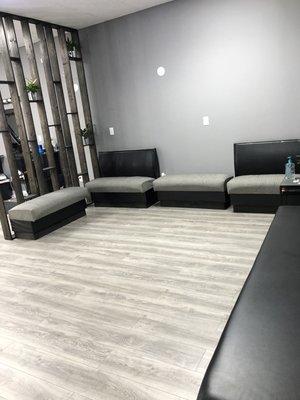 Comfortable, clean and sanitized waiting areas.