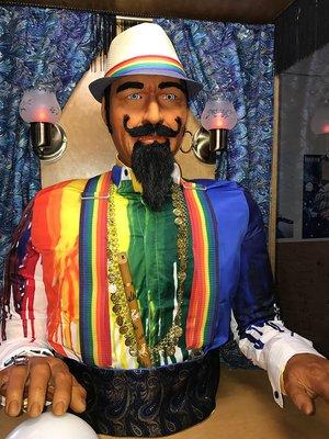 Zoltar Fortune Teller dressed up for San Francisco Pride Weekend.