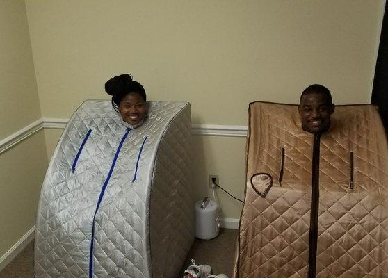 Couples steam slimming wrap