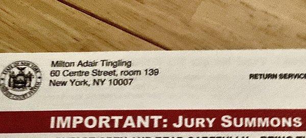 My daughter's first piece of mail for the new year. Jury Summons. I feel her pain. 01/01/2023