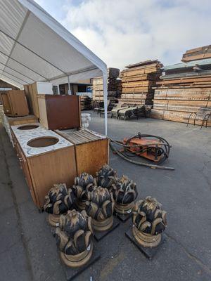 Base cabinets, used.