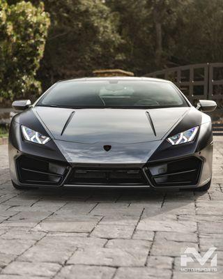 lamborghini Huracan wrapped with an Avery Black Chrome on a Satin Black finished with Custom LEDs on the V10 protected by Ceramic Pro