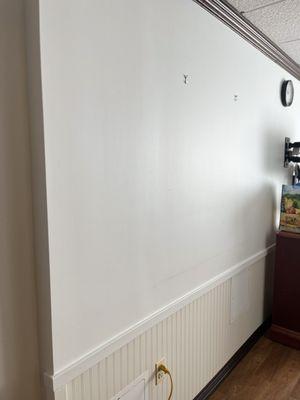 Bedroom entrance walls shows signs of neglect