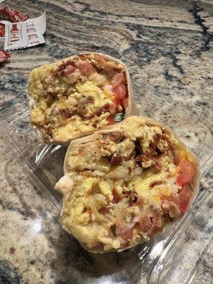 Bacon breakfast burrito