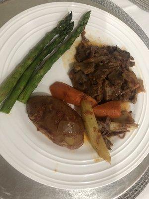 Pot roast with the fixings.