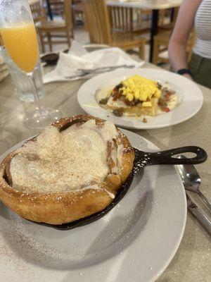 House-Made Cinnamon Roll and Potato Head Casserole