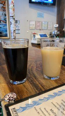 Milk Man Stout and Evergladez Haze IPA