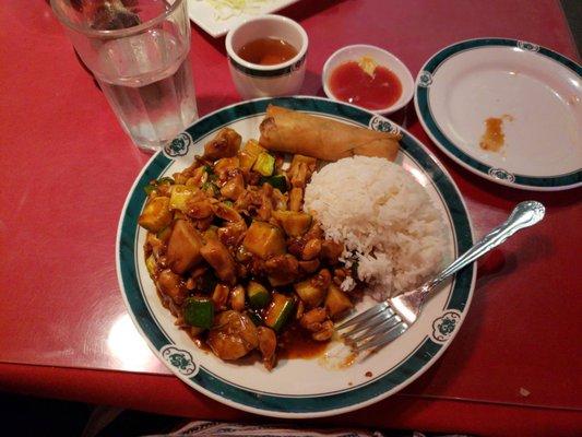 Kung pow shrimp and chicken lunch special