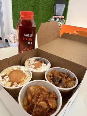 Peachy Tea and a Cobbler/Banana Pudding Flight