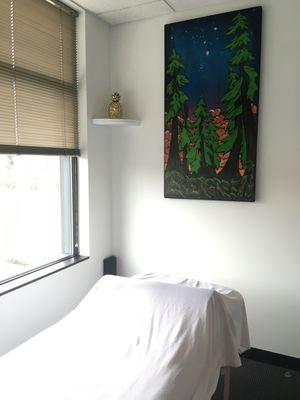 The view when you look up from the massage table.  Artwork by Evergreen Art.