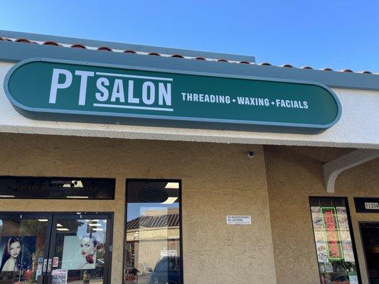 PT Salon Pleasanton Storefront Sign