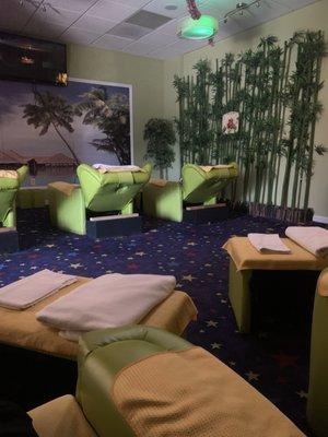 View inside the foot massage room