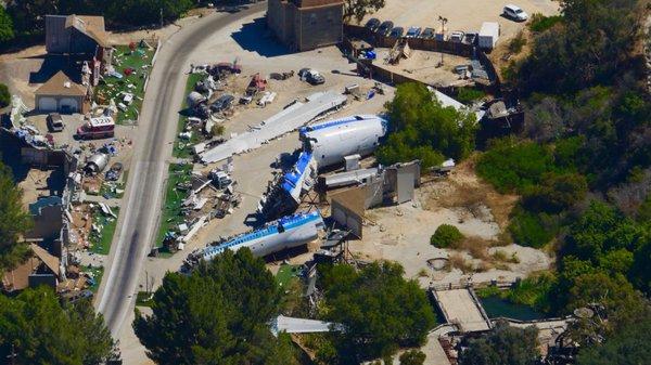 Plane Crash Site for Universal Studios Lot!  HELISTREAM, John Wayne Airport, Costa Mesa, CA!