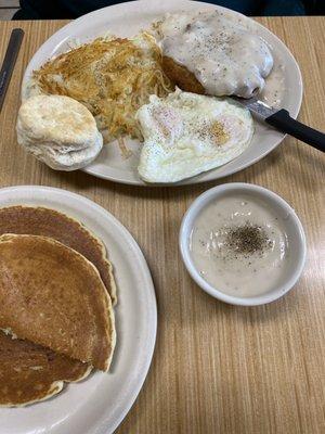 Chicken fried steak breakfast