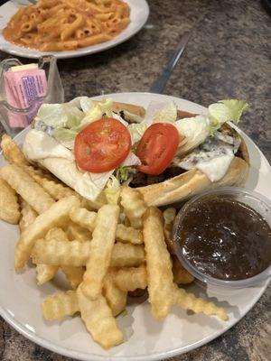 Steak and Cheese Sub with fries