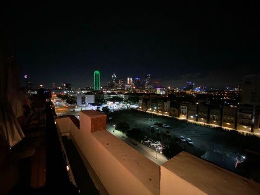 Rooftop area with downtown view