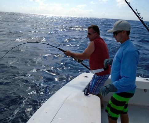 It's me again trying to catch a whale! Just kidding. It was a Mahi.