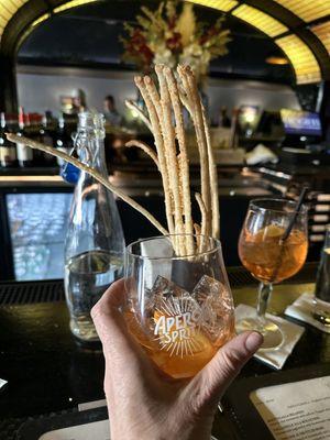 Why choose a table when the bar snack is cheesy breadsticks??