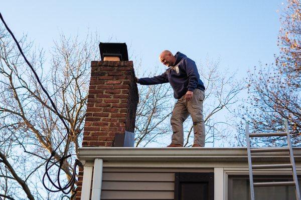 Chimney Exterior Inspection From Roof