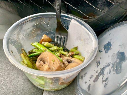 Warm asparagus and mushroom