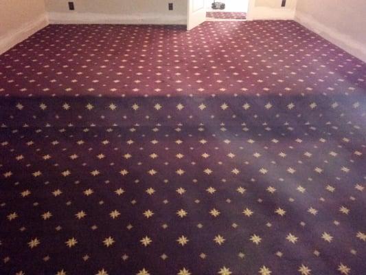 this is a patterned carpet installation we did in a home theatre for a customer in trinity fl