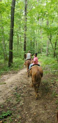 Riding the trails.