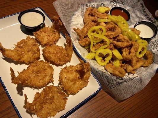 Parrot Isle Jumbo Coconut Shrimp app and Hand-Breaded Calamari app