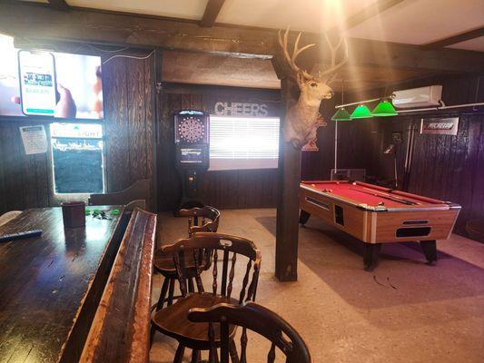 Saloon pool table and darts