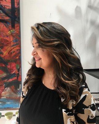 Balayage Highlights and Haircut by Art+Ray Salon Team. NYC