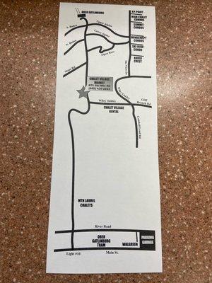 Map of the immediate Chalet Village area