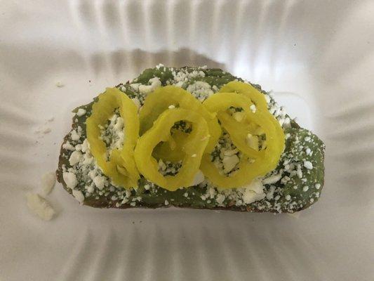 Avocado toast with Feta and banana peppers