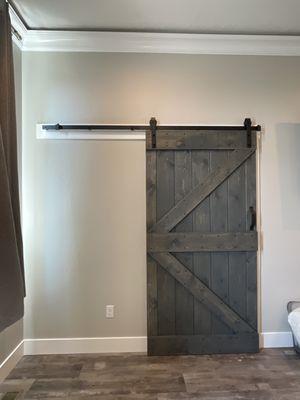 Bathroom barn door install