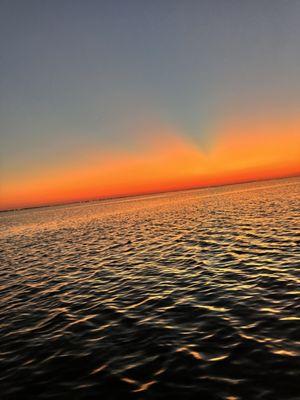 Sunset on the boat