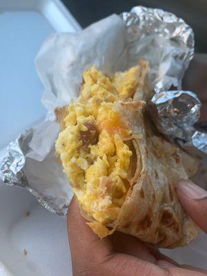 Large Bacon, Egg, and Cheese Breakfast Burrito!