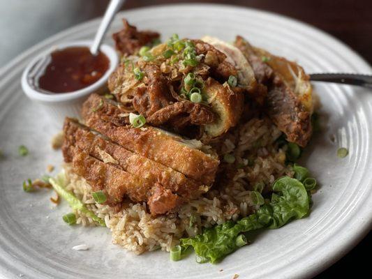 Fried chicken  fried rice