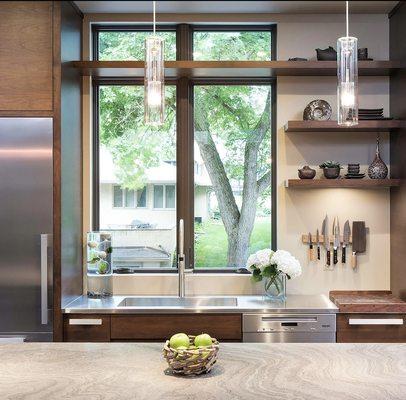 Big window over the sink equals more light and view.