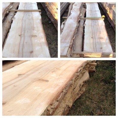 2" x 19" Live-Edge Maple Slabs! Double Live Edge, 9ft long! Only 7 available!