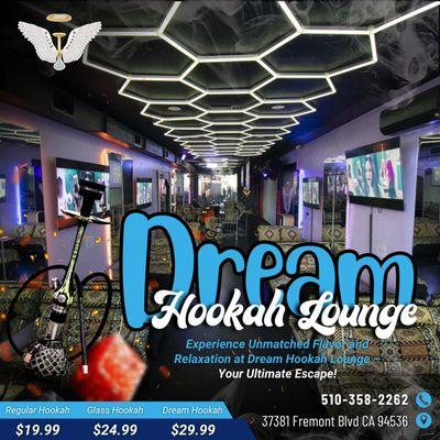 Find your perfect flavor at Dream Hookah Lounge!  With a wide selection of hookah options and a comfortable setting, it's the best place