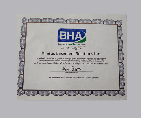 Basement Health Association Member (BHA)