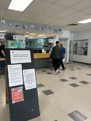 Lobby area, and front counter